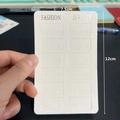 White plastic jewelry display card with 12 earring holes measuring 7.5cm by 12cm - Silver Text (7.5x12cm)