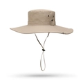 Sombrero de sol caqui con ala ancha, correa ajustable y rejillas laterales - Caqui
