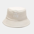 Beige cotton bucket hat with be Kind heart embroidery on a light gray background - M (56-58cm) / Beige