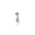 Silver Leo zodiac sign charm in stainless steel with a round beaded clasp and reflection - Leo / Silver