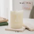 Artistic face relief scented candle in cream white, measuring 9cm height for home decor - Face Contour Relief(70) / Cream White