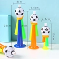 Three sizes of soccer trumpet toys in blue, orange, and yellow with dimensions shown - 19CM Football Trumpet