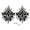 Detail of XT-25 black resin jewel body stickers with symmetrical vintage totem design - XT-25 Retro Black Jewel Sticker