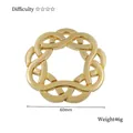 Casse-tête nœud celtique doré en métal, diamètre 60mm et variante de poids 46g - Nœud Magique