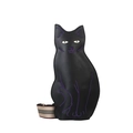 Borsa a tracolla a forma di gatto nero con cuciture viola e cinturino a righe - Viola