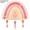 Rainbow heart aluminum foil balloon in pastel macaron colors for Valentine decor - Heartbeat Rainbow
