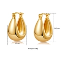 Polished gold plated chunky teardrop hoop earrings with high mirror finish 2.45cm - 18K Gold