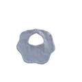Gray petal shaped cotton gauze baby bib with snap closure for infants and toddlers - Light Grey Blue
