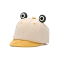 Cappellino da baseball beige e giallo per neonati con occhi di rana verdi - Giallo