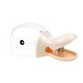 Cartoon whale-shaped plastic food sealer clip in off-white with internal metal spring - Duckbill Spoon Beige