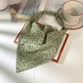 Bandeau bandana élastique vert à motif floral vintage pour femmes élégantes - Vert