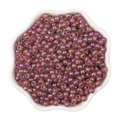 4mm purple-brown iridescent glass seed beads in a white flower bowl for DIY jewelry - 4mm / Iridescent Purple Brown (#10 Style)