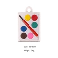 Tragbares 6-Farben Festes Aquarellfarben-Set in transparenter Box mit Pinsel, 3.8x6cm - Sechs-Farben-Box-Set