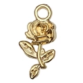 Elegant gold KC alloy rose flower pendant for DIY necklaces and charm bracelets - Rose Style B / Gold
