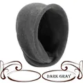 Winter knitted hood scarf in dark gray made of soft faux cashmere for warm protection - Dark Gray