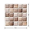 Self-adhesive PVC wall sticker with wood grain pattern, square tile size 30x30cm - 555-3D Natural Wood Patchwork