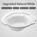 Ergonomic white sitz bath basin with water drainage channel and hanging storage hole - Thickened PP Care Basin / Off-White