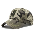 Nahaufnahme der Camouflage-Baseballkappe mit 3D-SPORTS-Stickerei und Twill-Stoffdetails - Tarnfarben