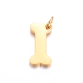 Polished gold bone-shaped stainless steel pendant charm for DIY jewelry making - Bone / Gold