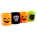 Halloween plastic spring toys set with pumpkin, skull, and black cat designs for kids - Halloween Theme (Mixed Patterns)
