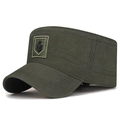 Berretto mimetico verde militare con stemma a stella ricamato in tela resistente - Regolabile / Verde Militare