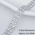 Nastro di strass argento a 2 file da 1cm per decorazioni natalizie e artigianato DIY - 2 File (Circa 0,8 cm di Larghezza x 5 Yard) / Argento