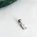 Pendentif lettre K en argent pour collier DIY personnalisable en acier inoxydable poli - Pendentif Lettre (K) / Argenté