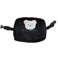 Custodia per fazzoletti in peluche nera con orsetto bianco e cinturino regolabile - Stile Peluche Nero (Custodia Appesa per Fazzoletti) Orso Bianco