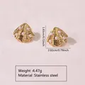 Boucles d'oreilles coquillage en acier inoxydable doré avec perles blanches - Style coquillage perle artificielle (FYD6112) / Or