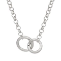 Collana girocollo a doppio anello argento con chiusura a molla industriale - Doppi Anelli ad Incastro / Argento