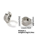 Vista dettagliata di orecchini a cerchio in argento con zirconi e dimensioni esatte - Orecchini con Strass Argento (E02824-1)