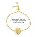 Bracciale Madonna dorata con zirconi bianchi e chiusura a scorrimento regolabile - SL-20-C Forma Del Cuore Vergine Maria