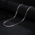 Silver NK Cuban chain necklace in hip hop style made of durable titanium steel - Curb Chain / 5mm Width 60cm Length