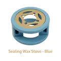Blauwe waszegelverwarmer met messing blad voor het smelten van lakstempels - Zegelwas Verwarmer - Blauw