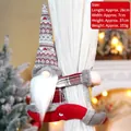 Embrasse de rideau de Noël avec gnome scandinave et bonnet en tricot pour la maison - Gnome à Rayures Grises