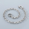 Close-up of silver punk wolf head clasp and thick metal chain for trousers - Dragon Head Clasp / 40CM