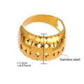 Bague large ajourée en acier inoxydable doré 18 carats avec motif trèfle taille 7 - Style Trèfle Creux Large (A295) / Or