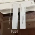 Silver stainless steel heart necklace with zircon on a long white display card - 4*19.6 Eiffel Tower Set Card (approx. 100pcs)