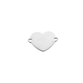 Conector de dije de corazón de acero pulido con bucles dobles para creación de joyería DIY - 25mm / Color Acero