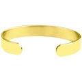 Bracciale a fascia aperta a C moderno largo con finitura satinata dorata e design piatto - Superficie Vuota / Oro Vuoto