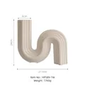 Jarrón de cerámica ondulado en S moderno minimalista crema, altura 24 cm, peso 1760 g - Blanco Roto/Forma S/589-1