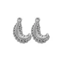 Feather pendant dimensions: 24mm height and 16mm width, vintage stainless steel charm - Feather 604 / Silver
