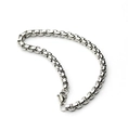 Pulsera de cadena de caja de acero al titanio plateado pulido con cierre de langosta unisex - 210*2mm