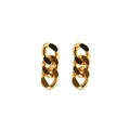 Polished gold metal triple-loop chain earrings for a minimalist fashion statement - Gold Chain Earrings
