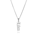 Silver stainless steel gothic Libra constellation pendant necklace on white background - Silver Libra