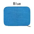 Custodia blu impermeabile in tessuto per cinturini di smartwatch con zip metallica - Blu (senza maniglia, senza tasca a rete)