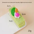 Realistic green matcha fruit mousse cake slice model with slow rebound foam material - Green