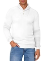 Maglia bianca da uomo a maniche lunghe in tessuto waffle con colletto a polo - S / Bianco