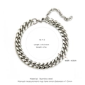 Silver stainless steel double-row punk Cuban chain bracelet with dimensions and weight - SL-7 / Silver