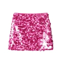Detail of pink sequins on a knit midi skirt showing rich texture and glossy finish - Rose Pink